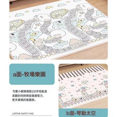 新款嬰兒爬行墊子SPUxpe兒童遊戲地鋪墊子, 單面PU+單面PE摺疊款(琴動太空+牧場樂園)