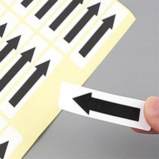 아베리호 사각 화살표 스티커 소량스티커, 흰바탕 - 빨강, 검정 빨강 녹색