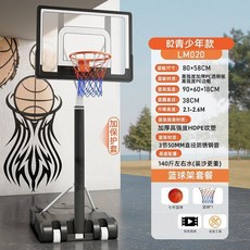 兒童籃球架 籃球框 室外室內投籃 家用籃球架 可移動戶外陞降標準籃球架, 青少年款 送配件+保護套+籃球, 1個