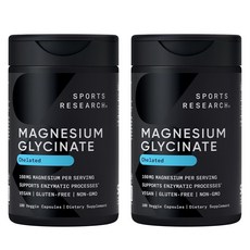 스포츠리서치 마그네슘 글리시네이트 킬레이트 160mg 베지 캡슐, 180정, 2개
