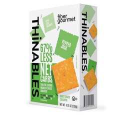 섬유 고메 랜치 얇게 구운 치즈 크래커 케토 저칼로리 고섬유 스낵 순 탄수화물 6g 칼로리 70칼로리 섬유질 13g 단백질 5g 4.25단위단위온스 6팩, Pepper Jack