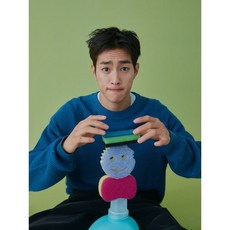 [국내매장정품] 에잇세컨즈 8SECONDS 다잉 프린트 라운드 니트 블루 215251AY1P 170364, 파란색, XXL