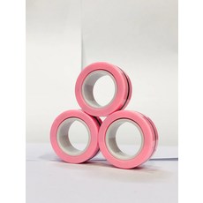 손가락 자석 반지 피젯 장난감 세트 성인 스피너 링 스트레스 해소 불안 완화 치료 3 개, [19] Pink, 1개
