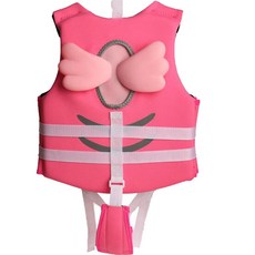 新款兒童救生衣 浮力背心 水精靈 兒童, 粉色,L, 1個