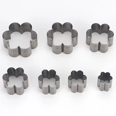 7개/세트 꽃 모양 가죽 커팅 다이 템플릿-스틸 빈 구멍 펀칭 DIY 공예, 01 Silver