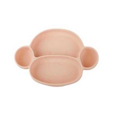 빈지오 흡착 유아식기 접시 매트 보울 컵 스푼 단품 모음 흡착매트, 1-8.흡착식판 몽키 베이비핑크, 1개