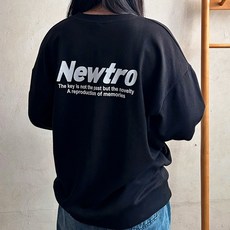 심플리크 국내생산 남녀공용 특양면 오버핏 맨투맨