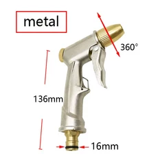 정원 급수 호스 노즐 스프링클러 고압 물 스프레이 건 세탁기 자동차 관개 청소, 01 Metal Material