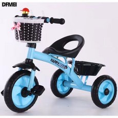 DFMEI 兒童三輪車腳踏車大號寶寶車2-6歲童車自行車嬰幼兒手推車玩具車, 1個, 1cm, 騎行款藍色:參考詳情