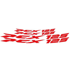 라이더무드 혼다 PCX125 리플렉티브 휠 스티커 빛 반사 튜닝 타이어 반사 데칼 필름 DIY 방수, 05-20년식 레터링 레드, 1개