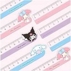 giya shop韓國正版Sanrio三麗鷗15cm塑料尺，學生文具必備，輕巧可愛，測量精準，多款角色可選, 1個