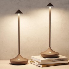ZenithLight Cordless Rechargeable Table Lamp Set of 2 Up to 60-Hour Battery 6000mAh 3 Color Temp, Rust