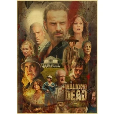 워킹 데드 포스터 Rick Grimes/Daryl Dixon 인쇄 공포 TV 쇼 빈티지 홈 룸 아트 벽 장식 복고풍 그림, 02 A4, 03 48