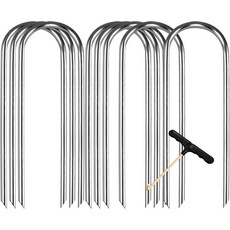 로유데키우 트램펄린 트램펄린을 위한 고풍력 중장비 앵커 아연 도금 강철 풍력 스테이크, Silver 8pcs 10inch