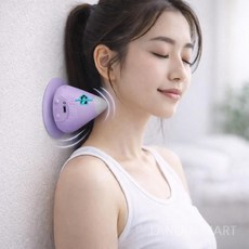흡착 온열 진동 마사지볼 온찜질 마사지 근막 볼 전기 흡착식 공 지압 마사지기 실리콘, 퍼플