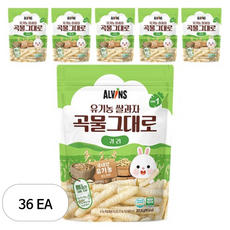엘빈즈 유기농 쌀과자 곡물그대로, 귀리맛, 25g, 36개