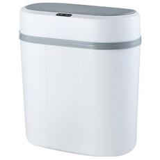 西格傢飾 日式和風靜音智能感應夾縫垃圾桶 白色 12L