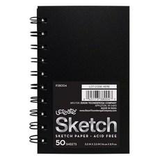 UCreate 미니 폴리 커버 스케치북 헤비웨이트 14 x 8.9cm(5.5 x 3.5인치) 50장 책 6권