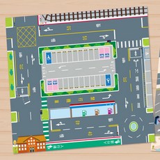 誠世集 台灣版 MIT 停車場遊戲地墊 120*100cm 街道場景, 詳見包裝