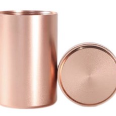 便攜咖啡罐 咖啡豆罐 迷你密封罐 茶葉罐 便攜式圓形鋁合金密封罐 旅行出差車載家用茶葉收納罐 小號, 【玫瑰金】60*120mm, 1個