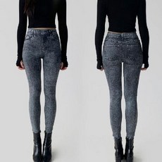 여성 돌청 스타일 스키니진 스판 레깅스 융털 겨울 타이즈 7부 팬츠 여자 여