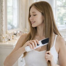 KC인증 3단 무선고데기 볼륨 빗고데기 파우치+집게핀2P+꼬리빗 헤어 드라이기 드라이어, 무선 빗고데기