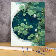 프레임리스 캔버스 숫자 그림 키트 아크릴 물감 연꽃 색칠하기 홈데코 선물, 8. A11