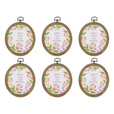 PATIKIL 6개 3.9×3.1 자수 후프 프레임 모조 목제 타원형 크로스스티치 후프 링 자수 아트 크래프트 핸디 재봉 장식