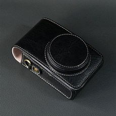 디카파우치 파우치 카메라가방 가로형 스타일 가죽, 1개, 불가사리 패턴 블랙 스트랩 포함