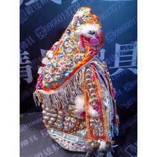 毅達佛具 神明衣 三角麟龍袍 全手工全棉雙面繡 神明帽 1尺4, 1個