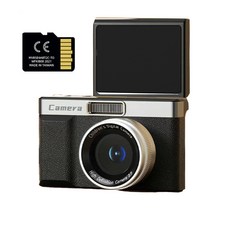 兒童數位相機 180度翻轉螢幕 8倍變焦 美顏濾鏡 Type-C充電 512G記憶卡, 512記憶卡+翻轉屏 黑色