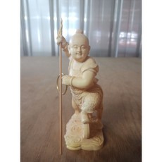 泓展工藝 黃楊木 三太子 站身太子 小神像 實木雕刻 廟會模型, 1個