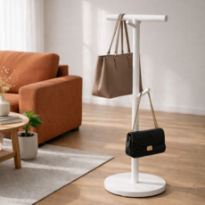 펄빈 공간활용 다용도 가방 옷걸이 스탠드 행거, 화이트