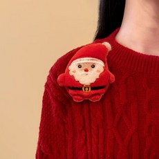 熱賣新款可愛卡通聖誕毛絨公仔胸針玩偶裝飾別針少女百搭飾品學生書包掛件, 1個, #【聖誕老人】1個