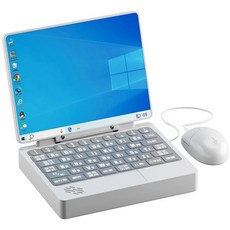 兒童電腦機玩具 仿真電腦玩具 帶滑鼠 兒童多功能學習機 故事學習機 幼兒雙語啟懞有聲學習機 益智玩具 平闆玩具, 早教版+筆記本粉+5萬內容+筆,充電款, 1個