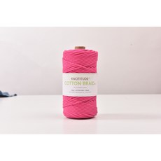 3mm 고급 마크라메실 순면우동사 100m 네트백 스트링 컬러우동실 코튼 브레이드 색실, 22-Fuchsia