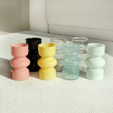 컬러 유리화병 인테리어 화병 오브제 꽃병 7color, 옐로우