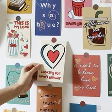 소품 [30장세트] 레터링 감성 엽서 인테리어 스티커 아이방 벽꾸미기 다꾸 카드 촬영 답례품, 엽서 30장+스티커 2장