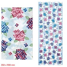 일본직구 검도 면수건 두건 파란수국패턴 34x90cm
