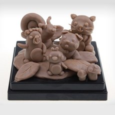 점토 작품 전시판 16cm 1개 유토 공예 스탠딩 전시대