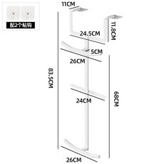 台灣公司貨 門後書包置物架 掛架鉤 學生背包窄收納架 收納神器 入戶臥室空間利用櫃門架子ｘ23, 衣櫃款雙層, 1個