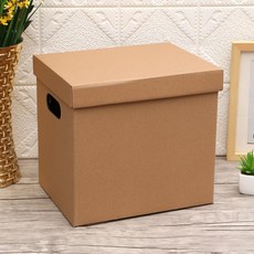 수납 DIY 크라프트 종이박스 박스보관함 수납박스상자 보관박스 수납정리함 수납박스 뚜껑상자, 색상, 1개