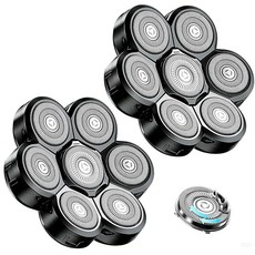 Velurie 대머리 남성용 Freebird 헤드 면도기와 호환되는 면도기 교체용 블레이드 리필 (블랙03) 315204 9028651148, 블랙/2개