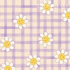 방수천 DTP 방수원단 대폭 데이지 꽃무늬천 해피체크 애플그린 W100, 002) 해피체크 W091