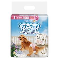 unicharm pet Mannerwear 禮貌帶 母犬用 小型犬 藕粉色 & 圓點格紋 禮貌帶, 1個, 36入, S