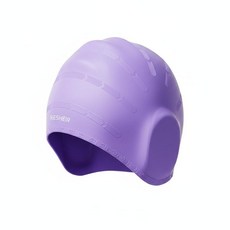 KUKASEN 긴 머리용 3D 귀 보호 실리콘 수영 모자 여성 남성용 방수 성인용 2999012