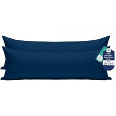 Royale Linens 베개 커버 2팩 유로 사이즈 66x66cm(26x26인치) - 브러시드 1800 극세사 침대 샴 주름 및 변색 방지 매우 부드럽고 아늑함 봉투 클로저, 네이비