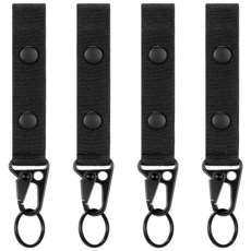 Yinkin 열쇠 홀더가 있는 나일론 듀티 벨트 키 체인 정리함 금속 전술 기어 클립과 더블 스냅이 잉인 4팩 키퍼 경찰용 2인치 와이드 유틸리티 후크