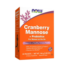 NOW Foods 蔓越莓萃取甘露糖&益生菌粉 24條入, 24入, 1盒