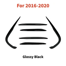 메르세데스 벤츠 E-클래스 W213 AMG 라인 4도어 프리페이스리프트 2016-2023용 자동차 앞 범퍼 스포일러 스, 02 Glossy Black 16-20